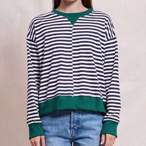 SUNDRY Asymmetric Striped Long Sleeve